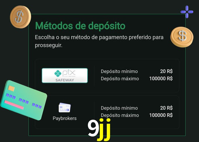 O cassino 9jj oferece uma grande variedade de métodos de pagamento